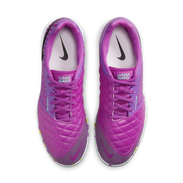 Nike Lunar Gato IN Indoor Soccer Shoes - Vivid Purple/Black/Gum Light Brown/White