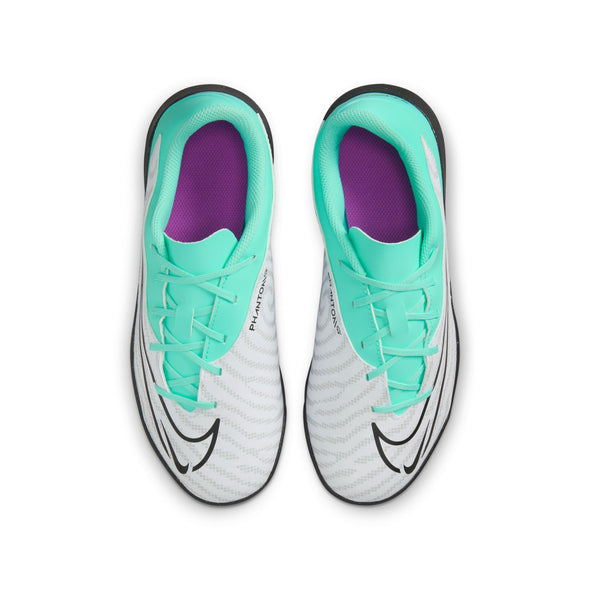 Nike Junior Phantom GX TF Turf Soccer Cleat - Hyper Turquoise/Fuchsia Dream/Black/White