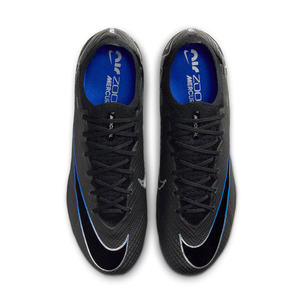 Nike Air Zoom Mercurial Vapor 15 Elite FG Soccer Cleat - Black/Chrome/HyperRoyal
