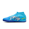 Nike Zoom Mercurial Superfly 9 Academy KM TF Turf Soccer Cleat - Baltic Blue/White