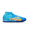 Nike Zoom Mercurial Superfly 9 Academy KM TF Turf Soccer Cleat - Baltic Blue/White