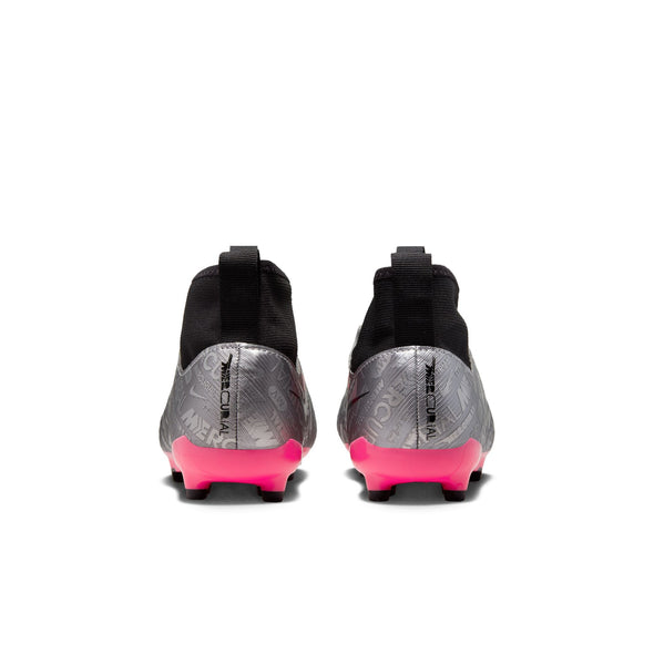Nike Jr. Zoom Mercurial Superfly 9 Academy FG/MG - Metallic Silver/Black/Volt/Hyper Pink