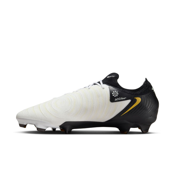 Nike Phantom GX 2 Pro FG Firm Ground Soccer Cleat - White/Black/Metallic Gold