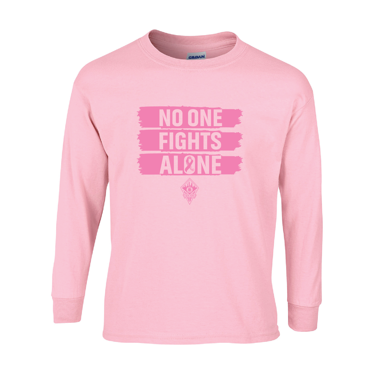 FA Euro New York FAN Awareness No One Fights Alone LS TShirt Pink