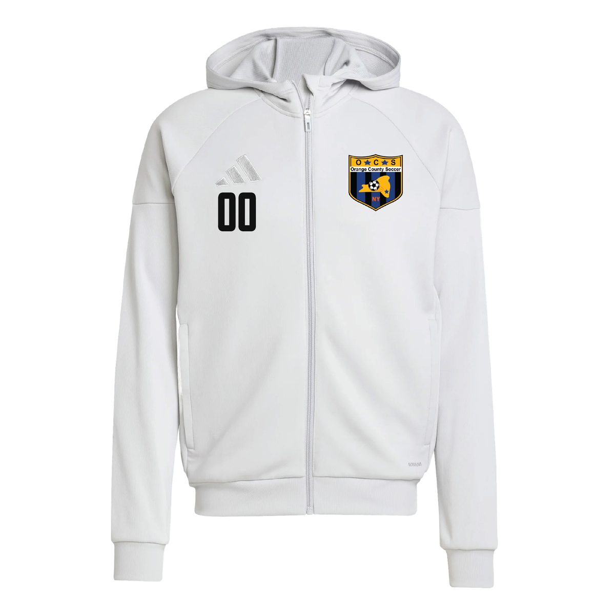Orange County SC adidas Tiro 25 Full-Zip Hoodie Light Grey