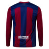 Men's Replica Nike Barcelona Long Sleeve Home Jersey 23/24