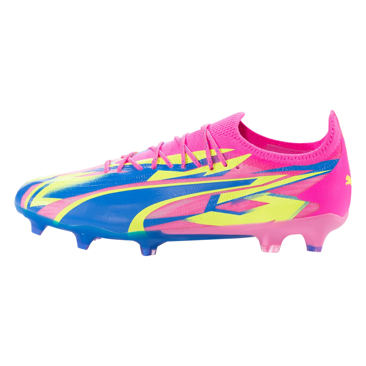 blue and pink puma football boots