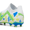 Puma Future Match NJR FG/AG Soccer Cleat - White/Racing Blue/Lemon Meringue/Parakeet Green