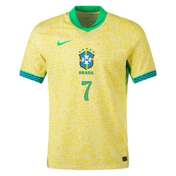 Men's Nike Dri-FIT Soccer Replica Jersey Vini Jr. Brazil 2024 Stadium Home