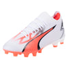 Puma Ultra Match FG/AG Firm Ground Soccer Cleat - White/Black/Fire Orchid