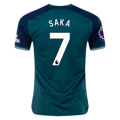 Kid's Replica adidas Saka Arsenal Third Jersey 23/24- With Epl Patches
