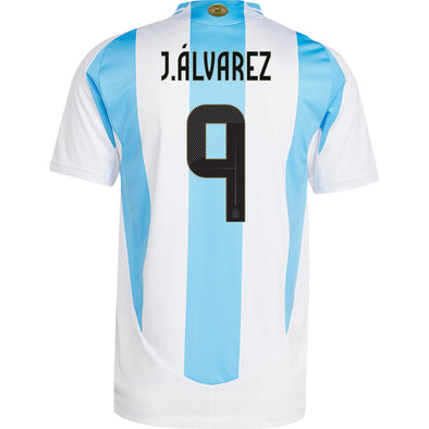 Men's Authentic Adidas J. Alvarez Argentina Home Jersey 2024