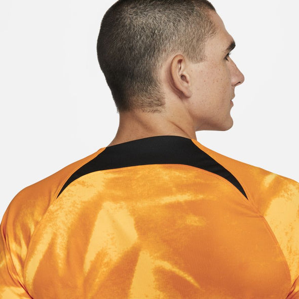 Men's Replica Nike Netherlands Long Sleeve Home Jersey 2022