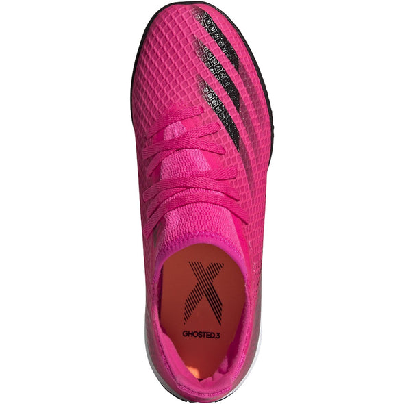 adidas X Ghosted.3 TF JUNIOR Artificial Turf Soccer Shoe - Shock Pink / Core Black / Screaming Orange