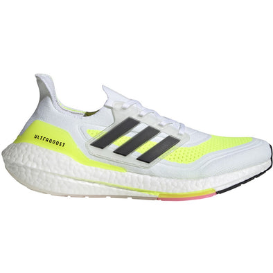 adidas Men's Ultraboost 21 Sneakers - Cloud White / Core Black / Solar Yellow