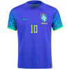 Men's Replica Nike Neymar Jr. Brazil Away Jersey 2022