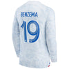 Men's Replica Nike Benzema France Long Sleeve Away Jersey 2022
