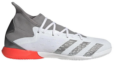 adidas Predator Freak .3 IN Indoor Soccer Shoe Clear - Cloud White/Iron Metallic/Solar Red