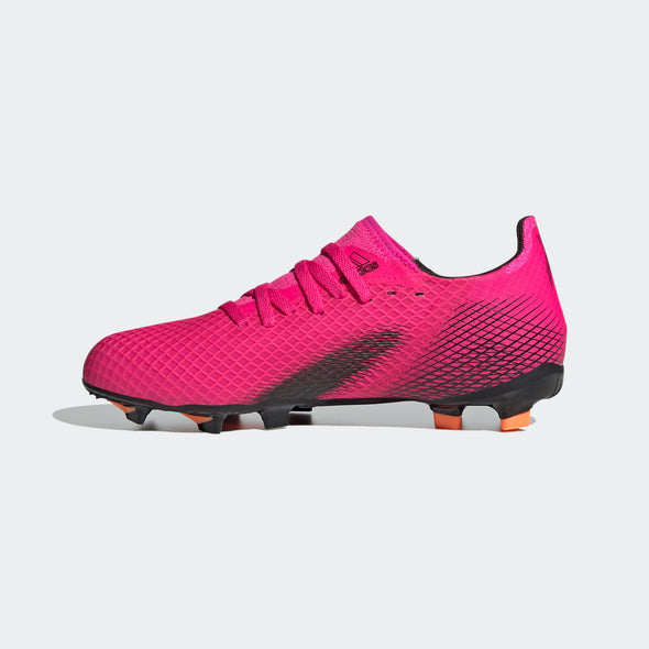 adidas X Ghosted.3 JUNIOR Firm Ground Soccer Shoe - Shock Pink / Core Black / Screaming Orange