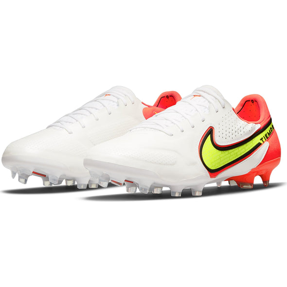 Nike Tiempo Legend 9 Elite FG Firm Ground Soccer Cleat -  White/Volt-Bright-Crimson
