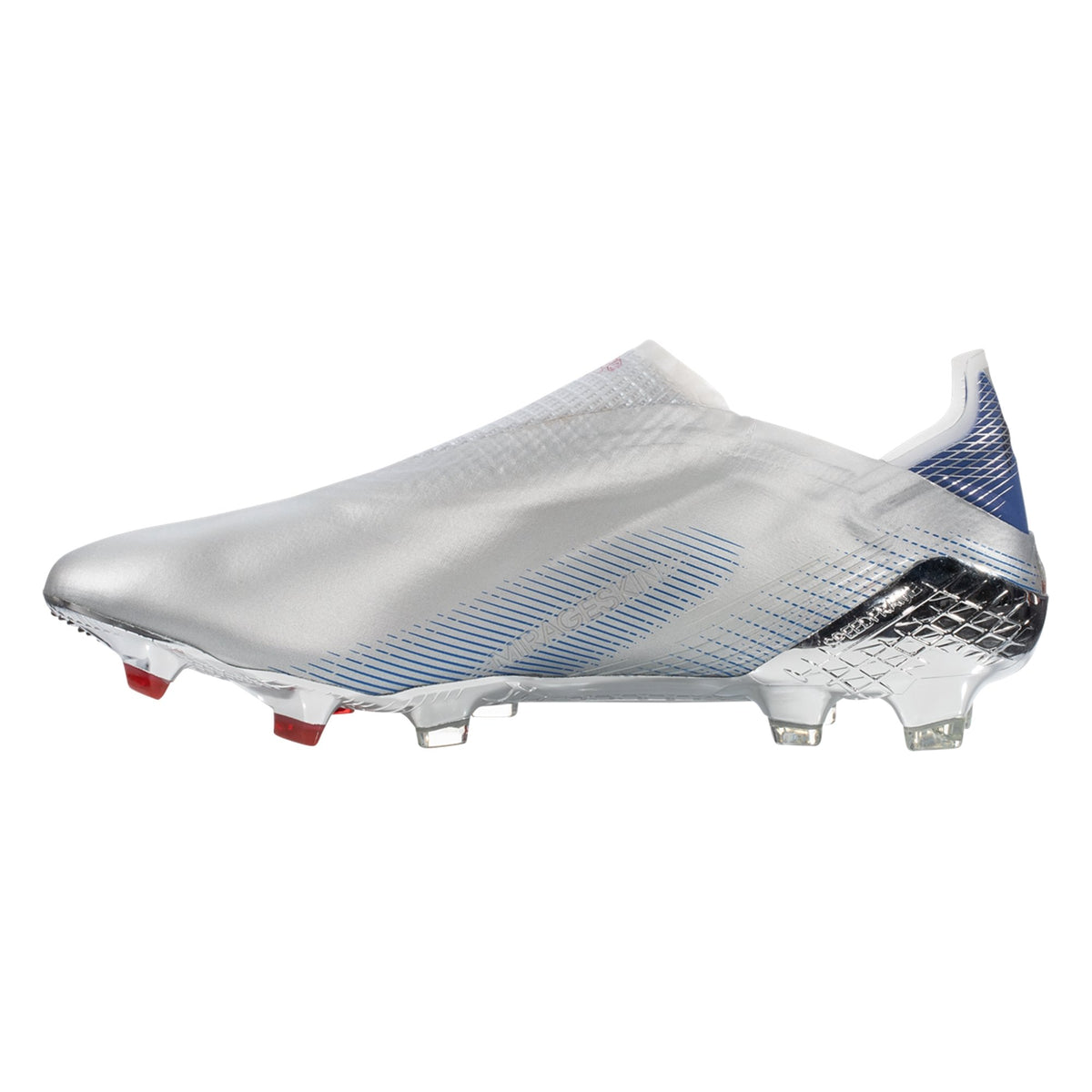 adidas X Ghosted + Firm Ground Cleats - Silver Metallic/Core Black 