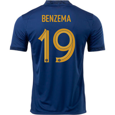 Kid's Replica Nike Benzema France Home Jersey 2022