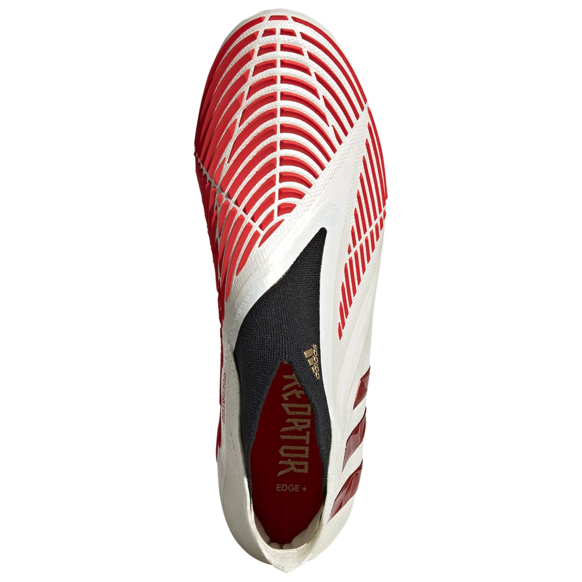 Predator Edge.1 FG Off White ViVid Red top