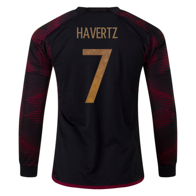 Men's Replica adidas Havertz Germany Long Sleeve Away Jersey 2022