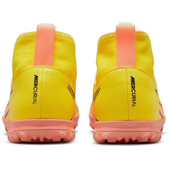 Nike Junior Zoom Mercurial Superfly 9 Academy TF Turf Soccer Shoes - Yellow Strike/Sunset Glow/Volt Ice