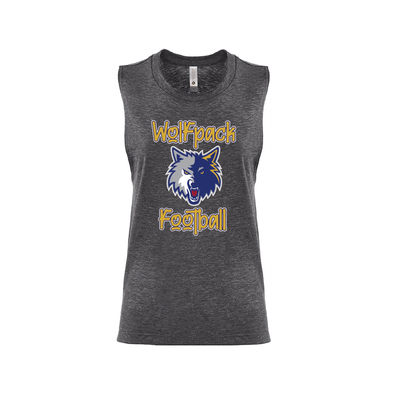 Wolfpack Football SUPPORTERS Next Level Ladies Muscle Tank Charcoal