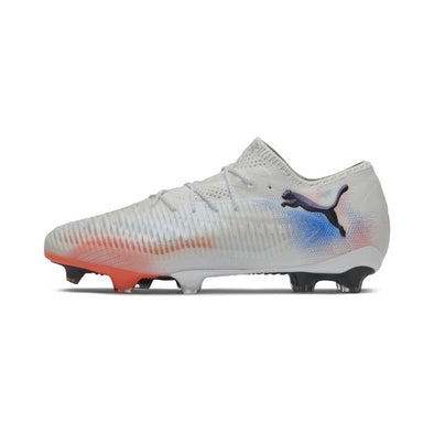 Puma Future 8 Ultimate FG Firm Ground Soccer Cleat- Puma White/Puma Black/Glowing Red