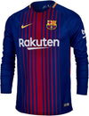 Men's FC Barcelona Stadium Home L/S Soccer Jersey 2017/18