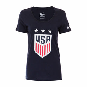 Nike Womens USA USWNT 3-Star Crest Soccer Tee - Obsidian