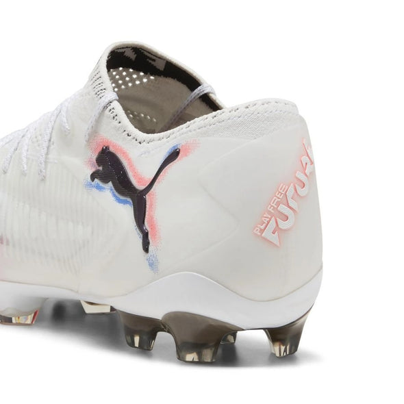 Puma Future 8 Ultimate FG Firm Ground Soccer Cleat- Puma White/Puma Black/Glowing Red