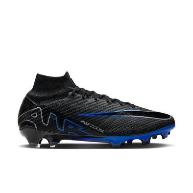 Nike Air Zoom Mercurial Superfly 9 Elite FG Firm Ground Soccer Cleat - Black/Chrome/HyperRoyal