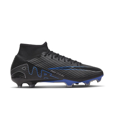 Nike Air Zoom Mercurial Superfly 9 Academy FG/MG Soccer Cleat -Black/Chrome-Hyper Royal