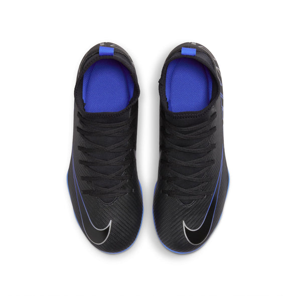 Nike Junior Mercurial Superfly 9 Club FG/MG Soccer Cleat - Black/Chrome-Hyper Royal