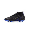 Nike Junior Mercurial Superfly 9 Club FG/MG Soccer Cleat - Black/Chrome-Hyper Royal