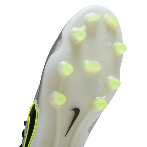 Nike Tiempo Legend 10 Elite FG Firm Ground Soccer Cleat - Metallic Silver/Black-Volt