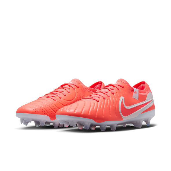 Nike Tiempo Legend 10 Elite FG Firm Ground Soccer Cleat - Hot Lava/ White