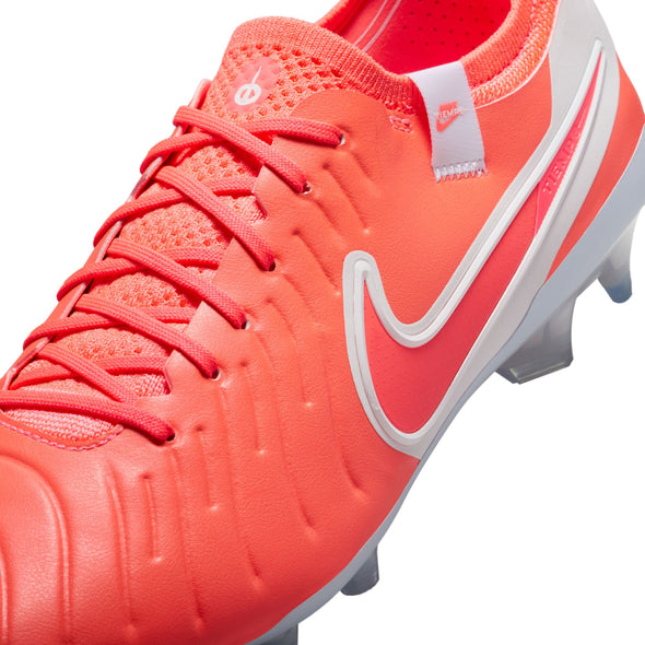 Nike Tiempo Legend 10 Elite FG Firm Ground Soccer Cleat - Hot Lava/ White