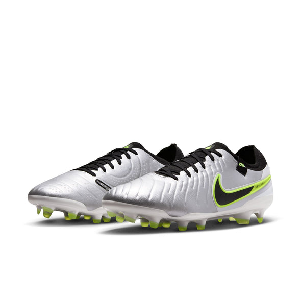 Nike Tiempo Legend 10 Pro FG Soccer Cleat Metallic Silver/Black-Volt