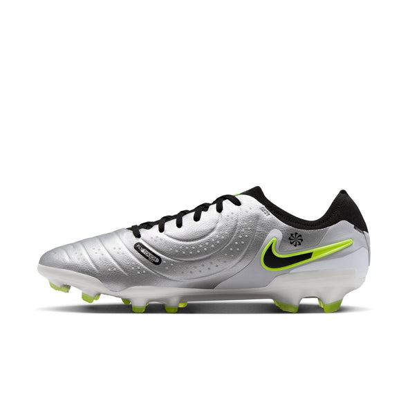 Nike Tiempo Legend 10 Pro FG Soccer Cleat Metallic Silver/Black-Volt