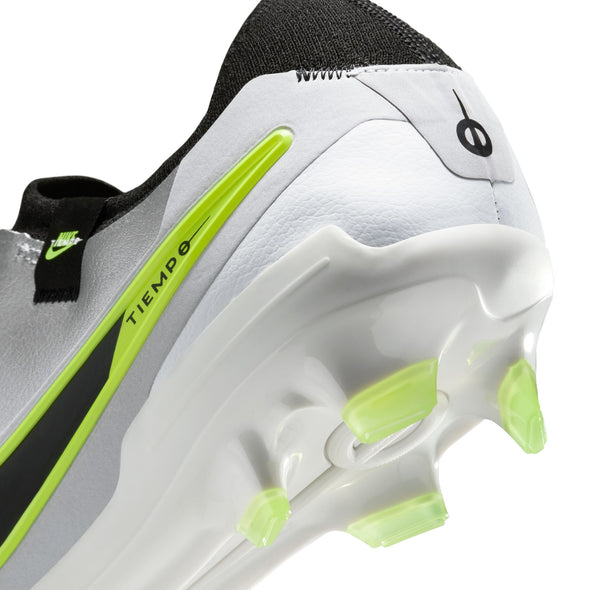 Nike Tiempo Legend 10 Pro FG Firm Ground Soccer Cleat -Metallic Silver/Black-Volt