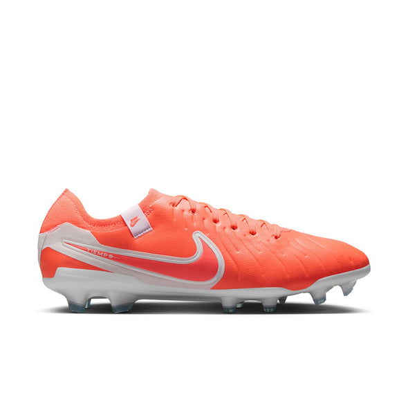 Nike Tiempo Legend 10 Pro FG Firm Ground Soccer Cleat - Hot Lava/ White