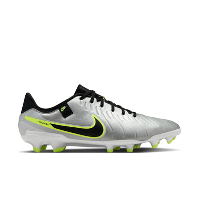 Nike Tiempo Legend 10 Academy FG Soccer Cleat -Metallic Silver/Black-Volt