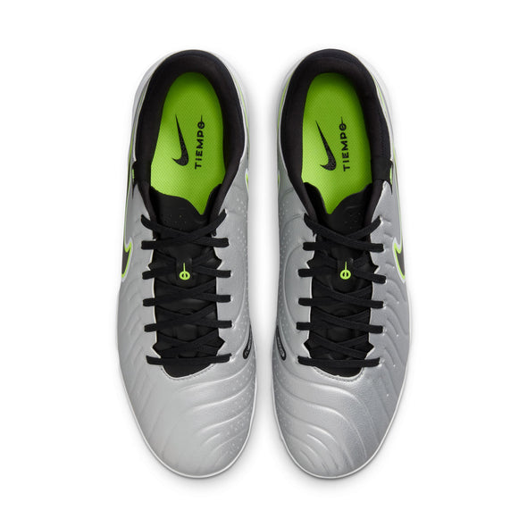 Nike Tiempo Legend 10 Academy TF Turf Soccer Cleat -Metallic Silver/Black-Volt