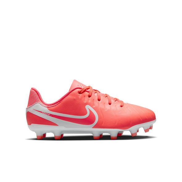 Nike Junior Tiempo Legend 10 Academy FG Firm Ground Soccer Cleat - Hot Lava/White