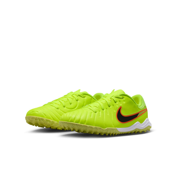 Nike Junior Tiempo Legend 10 Academy TF Turf Low-Top Soccer Cleats-Volt/Black