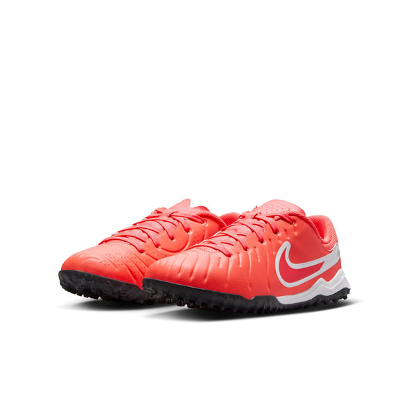 Nike Junior Tiempo Legend 10 Academy TF Turf Soccer Cleat - Hot Lava/White